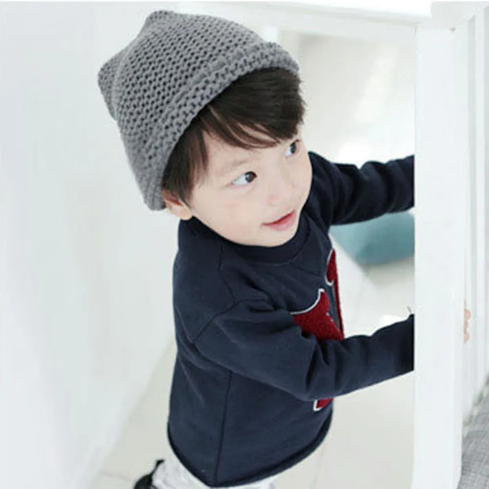 

Kids Warm Winter Knit Cap Soft Beanie Warm Hat Hats Stretchy Pompom Winter Hat Cap Pink