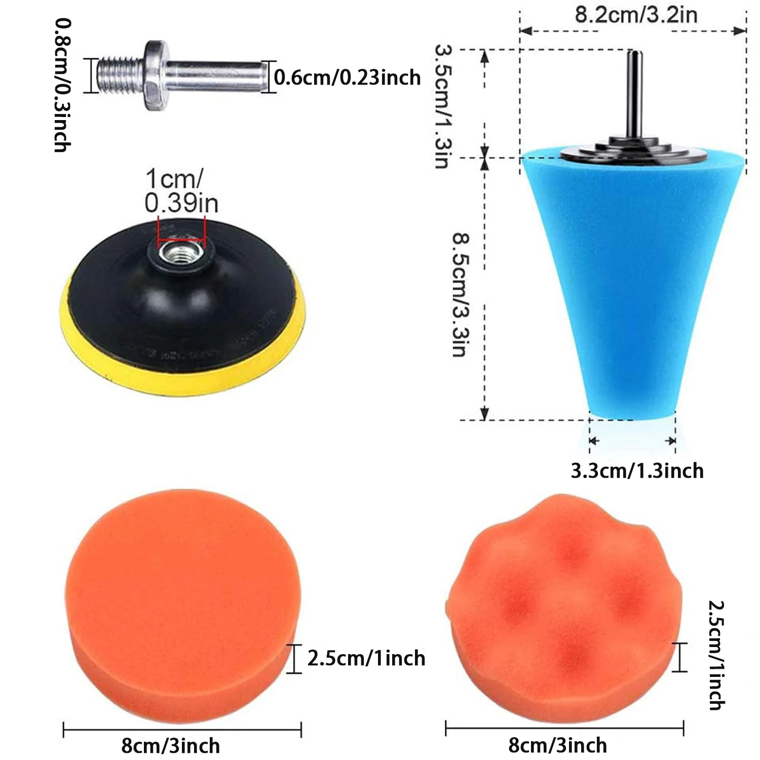 3Inch Car Buffers and Polishers Kit for Drill, Drill Polishing Wheel Foam Ball Buffing Pads Sponge Ball for Auto Car Wheels Care