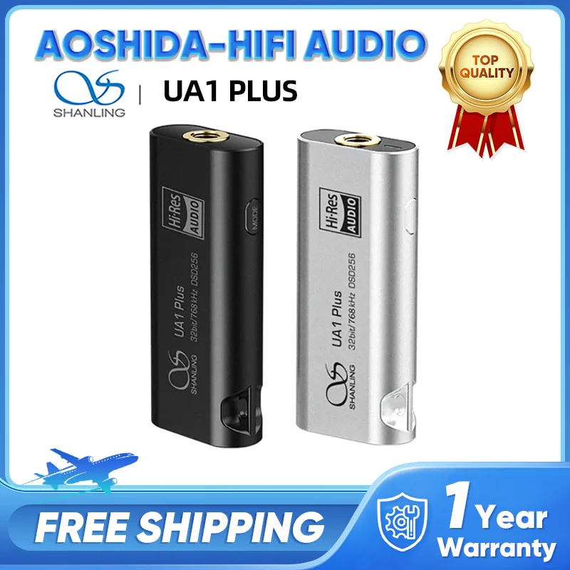 SHANLING UA1 PLUS Portable DAC/AMP Headphone Amplifier Dual CS43131 Hi-Res Audio PCM 32bit/768kHz DSD25 Decotor Audio Ampilfier