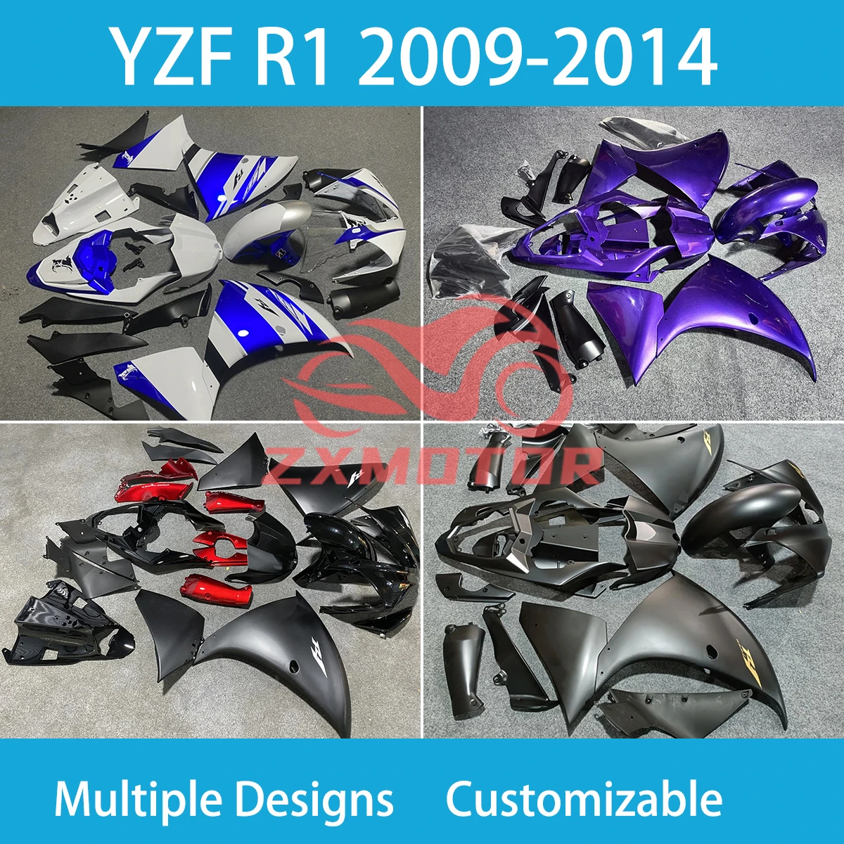 Fairing Body Kit YZFR1 09 10 11 12 13 14 Aftermarket Motorcycle Plastic Set Bodywork Fairings for YAMAHA YZF R1 2009 2014 New