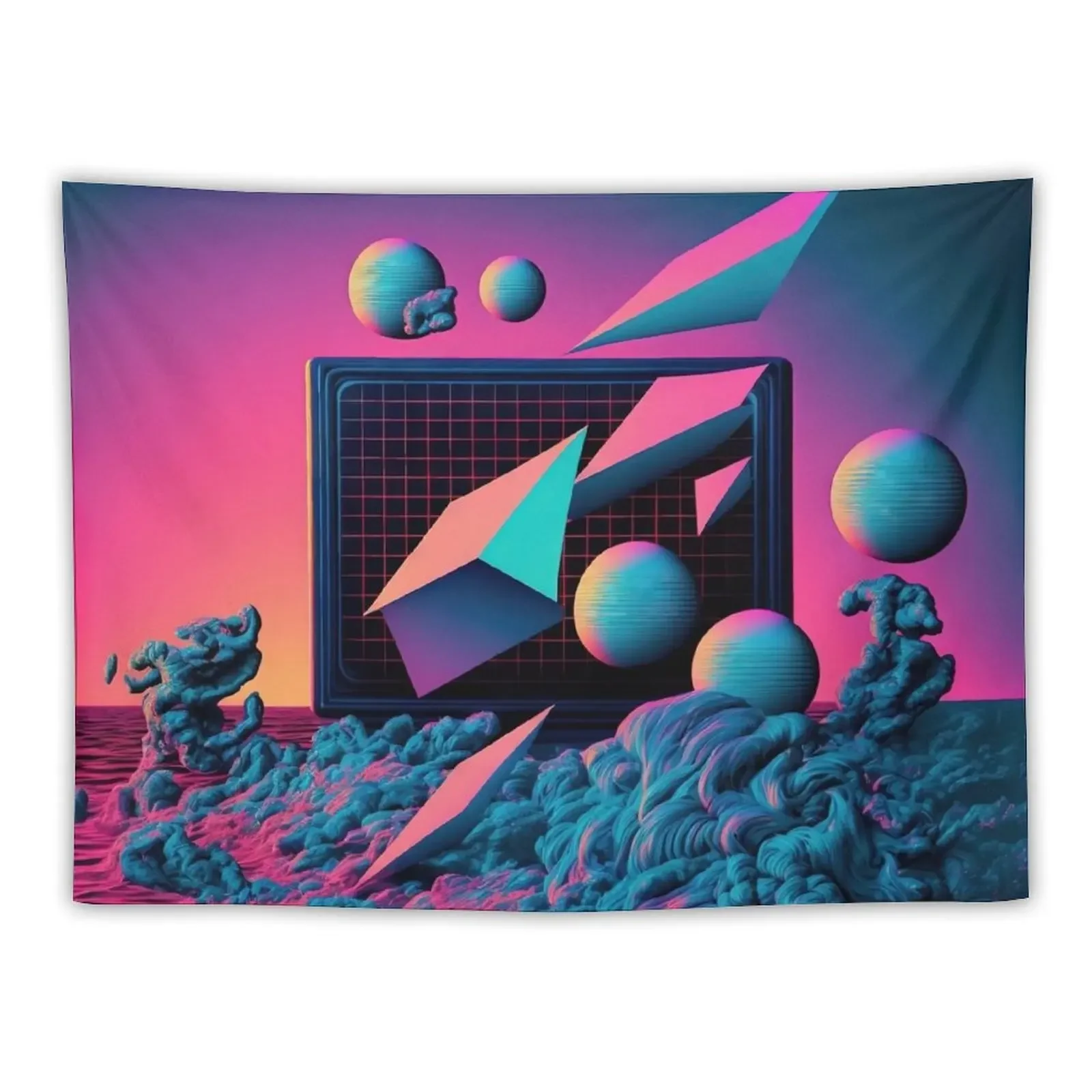 

Digital Anachronisms: A Vaporwave Exploration of the Past and Future Tapestry Bedroom Decor Tapestry