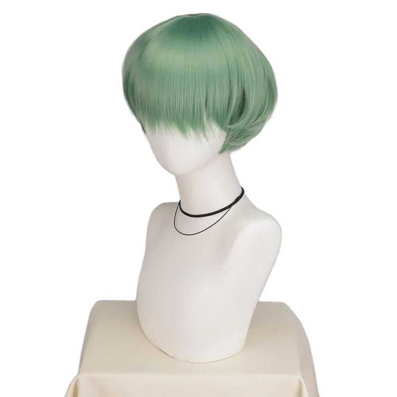 Nuovo Anime K-pop Demone Saja Ragazzi Parrucca Cosplay per bambini Uomo Verde Capelli corti Parrucche sintetiche resistenti al calore Carnevale di Halloween Prop
