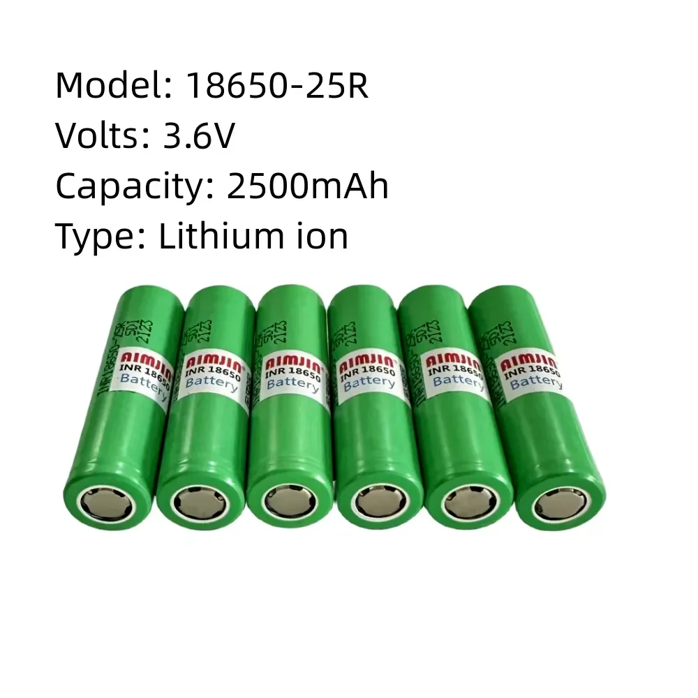 10PCS 18650 Battery 3.6V 2500mAh For Samsung INR 18650 25R Lithium Lon Battery Replacement External Battery view 2