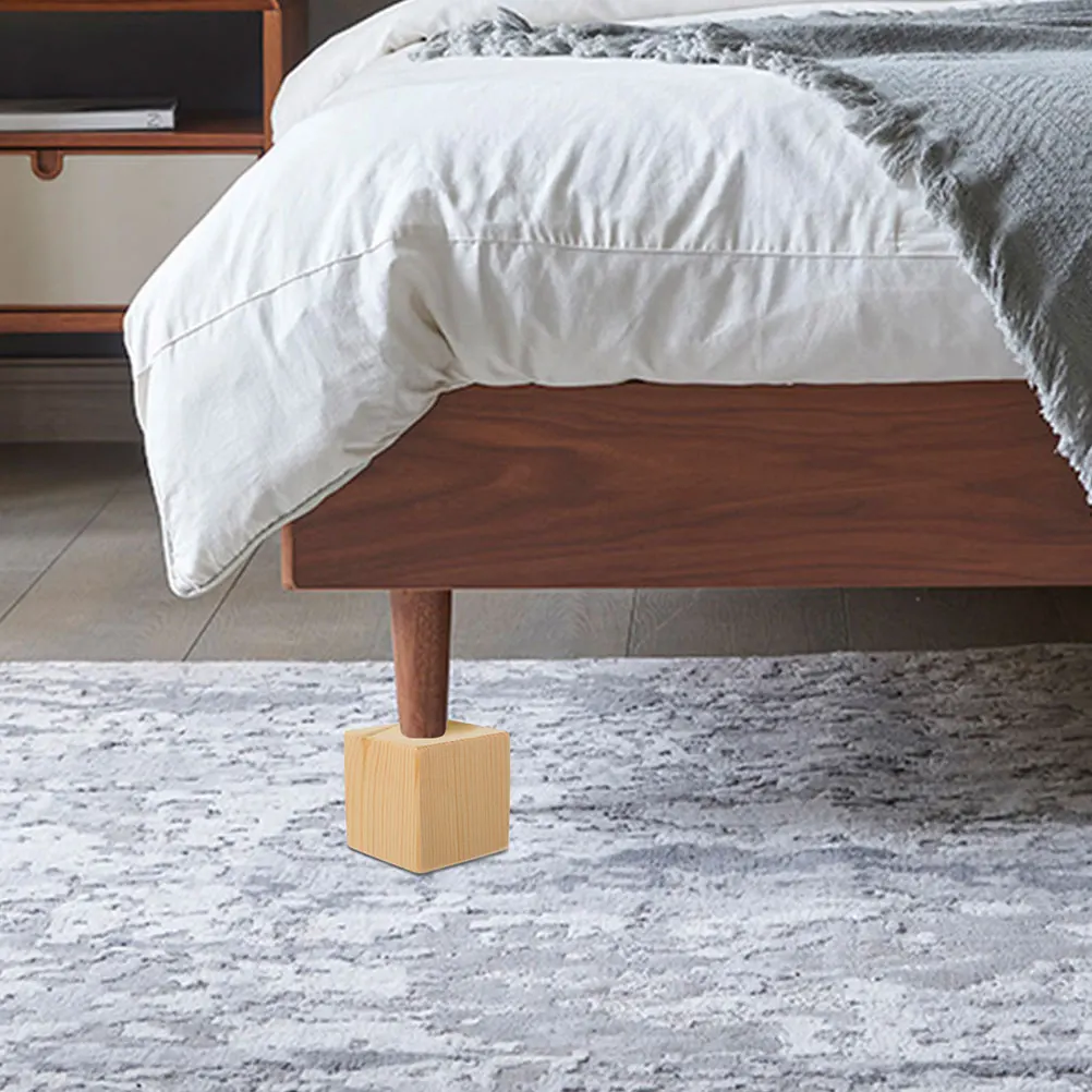 

2Pcs Heavy Duty Wood Bed Risers Furniture Elevators for Sofa Table Chair Couch Sturdy Safe Excellent Performance