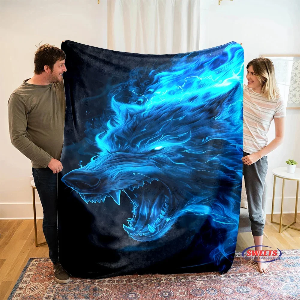 

Warm and Cozy Flannel Blanket, Excellent Workmanship Soft Wolf Blanket, Sofa Bedroom Office Leisure Nap Cover Blanket, Nice Gift