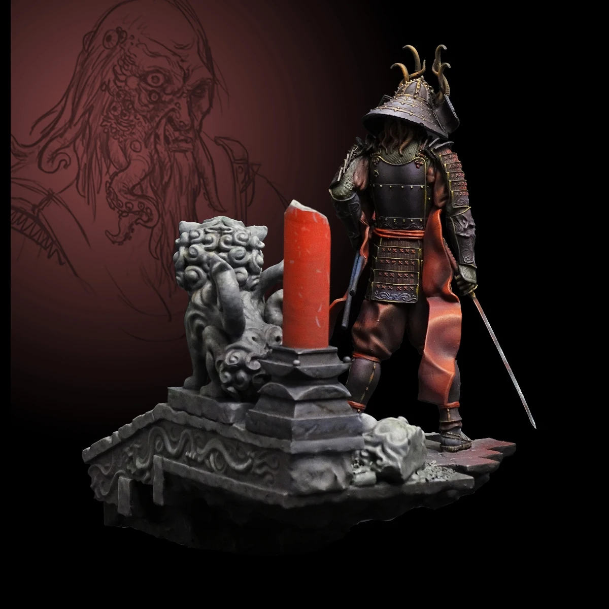 1/24 Resin Figure Unpainted Model Kit, military theme, Ancient Samurai, Unassembled and unpainted GK,