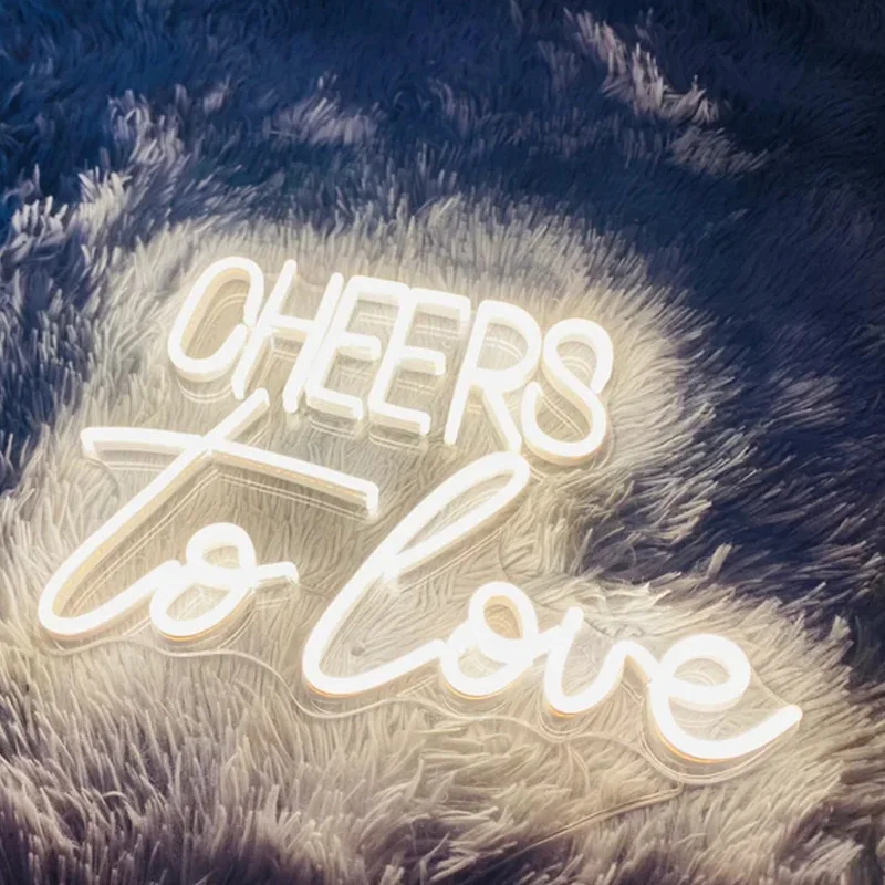 Neon Sign Light Cheers To Love Custom Neon สำหรับงานแต่งงานบาร์เดท Room Decor ภาพจิตรกรรมฝาผนังบุคลิกภาพโรแมนติกข้อเสนอตกแ...