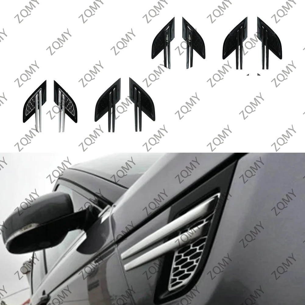 2PCS Glossy Black Car Front Fender Vent Mesh Grille Cover Decoration Trim For Land Rover Range Rover Sport 2014 2015 2016 2017