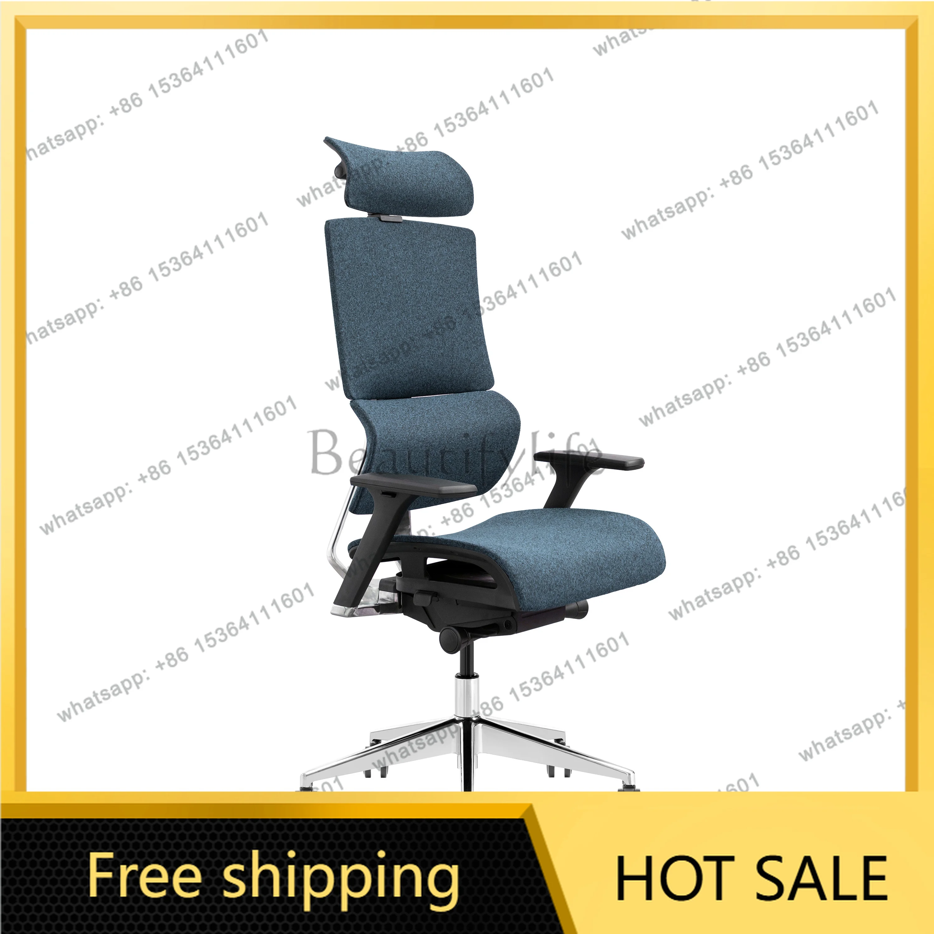 LJY Office Chairs For Staff, Ergonomic,Premium Modern Orthopedic Executive Office Chair Lumbar Support Adjustable Features Fabri
