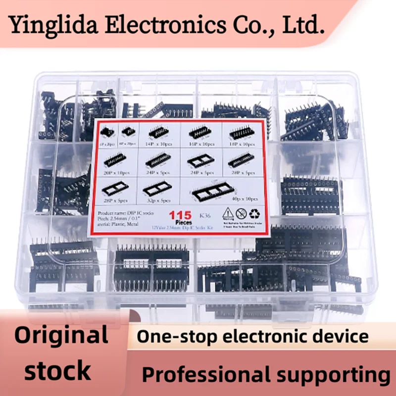 

115PCS/Lot IC Sockets DIP6 DIP8 DIP14 DIP16 DIP18 DIP20 DIP28 DIP40 pins Connector DIP Socket 6 8 14 16 18 20 24 28 40Pin