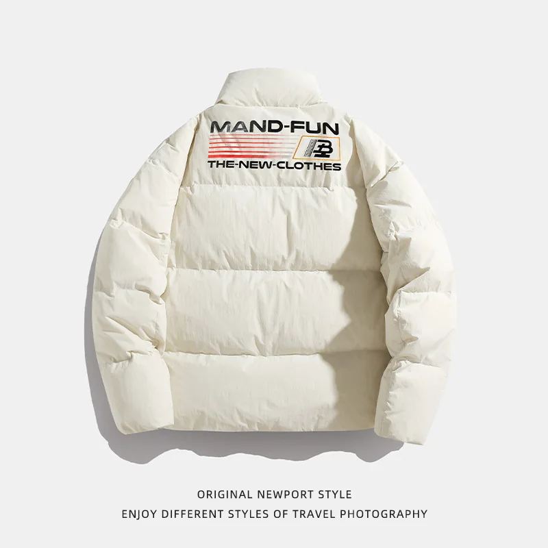 2024 New Winter American Trendy Brand Down Jacket for Men Warm and Thick White Duck Down Bread Jacket Coat