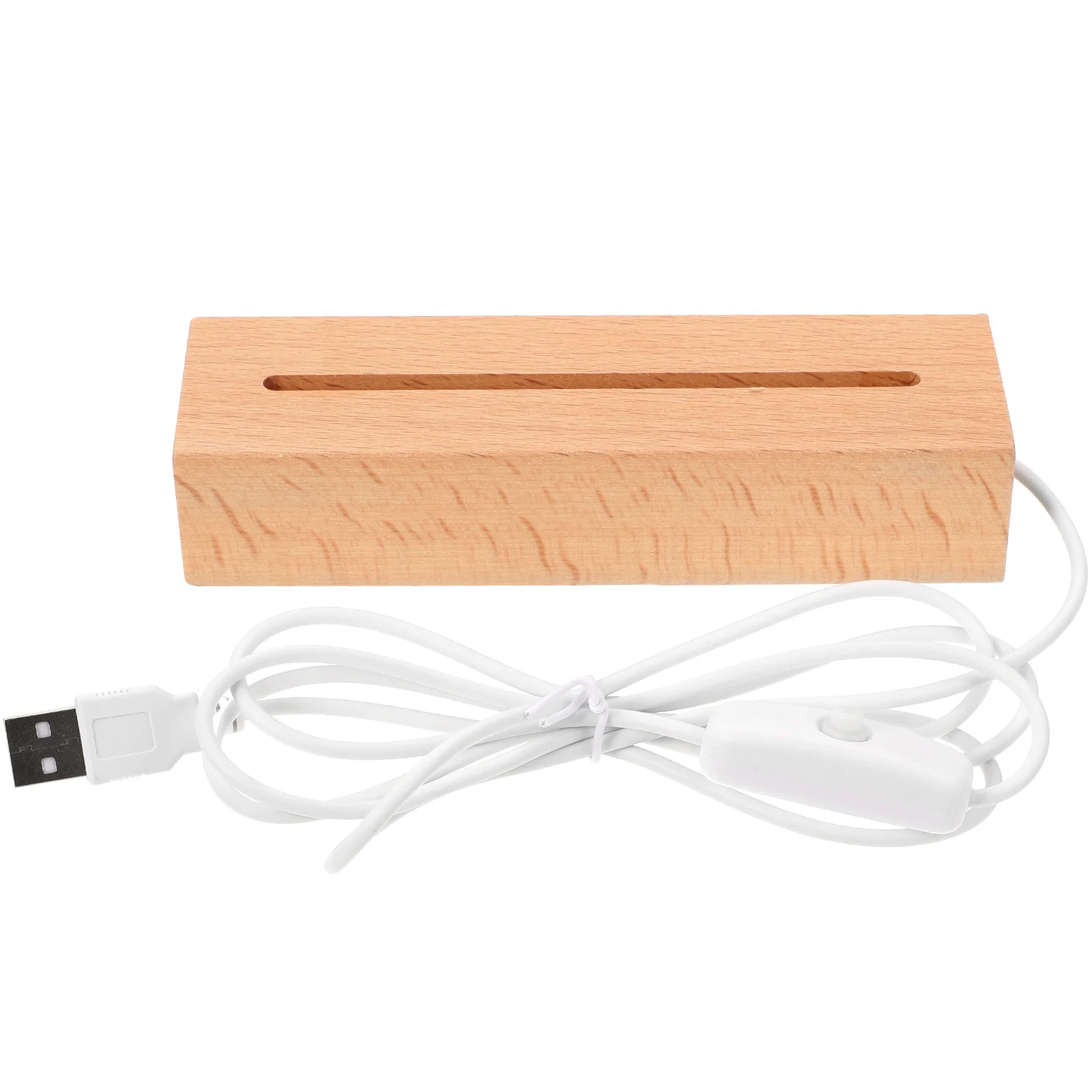 

Solid Wood LED Display Base for Crystal Glass Acrylic Art Warm Light Night Lamp USB Powered Desktop Decoration Gift