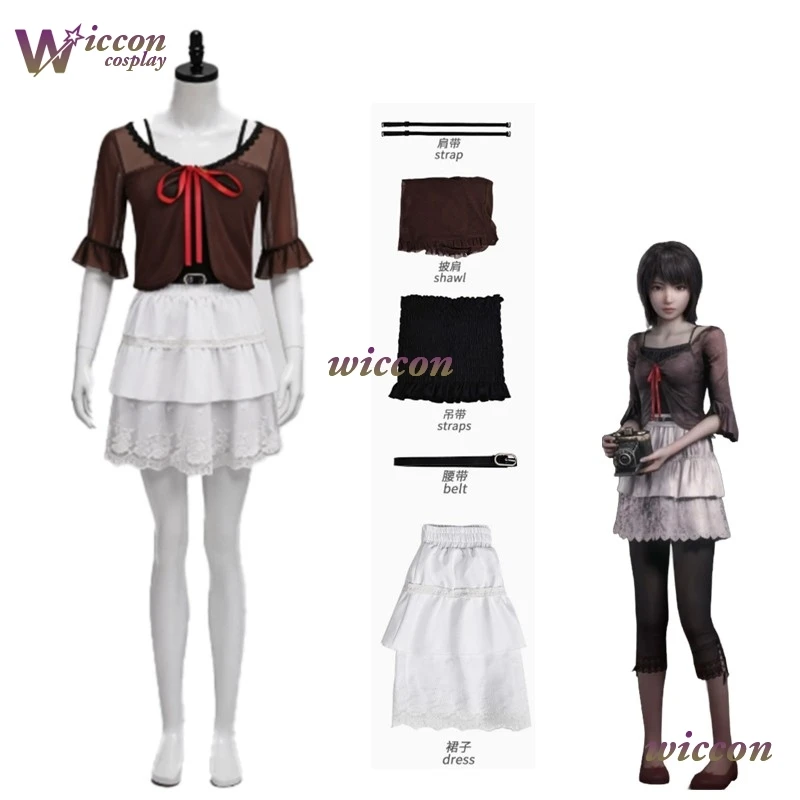 

lwiz/ Zero Red Butterfly REMAKE Orchid Cosplay Mayu Amakura Costume Top Dress Clothing Women Halloween Carnival Party Suit
