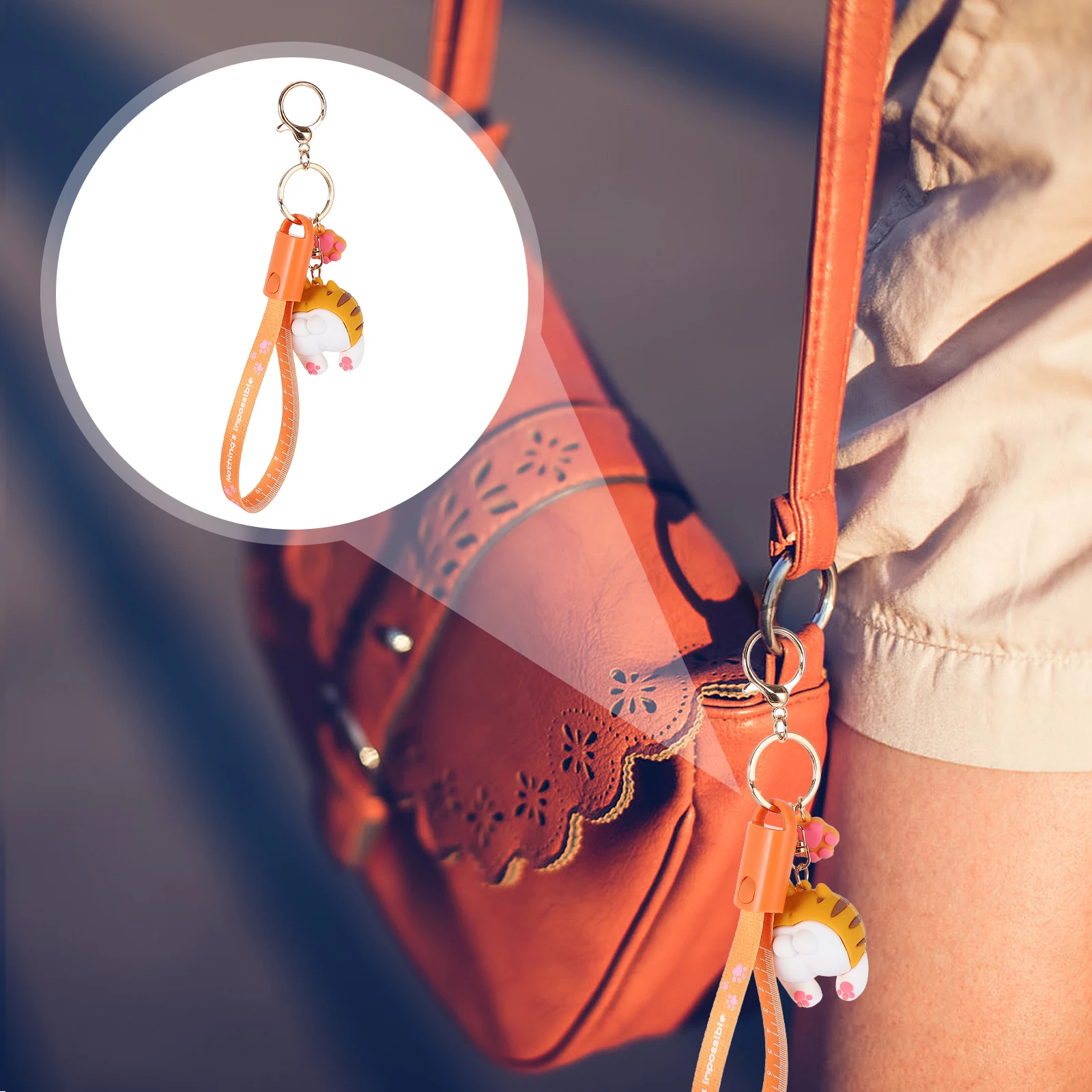 

Durable Cartoon Lanyard Keychain Data Cable Simple Creative Design Type-C Phone Charging Line Multipurpose Data Cable