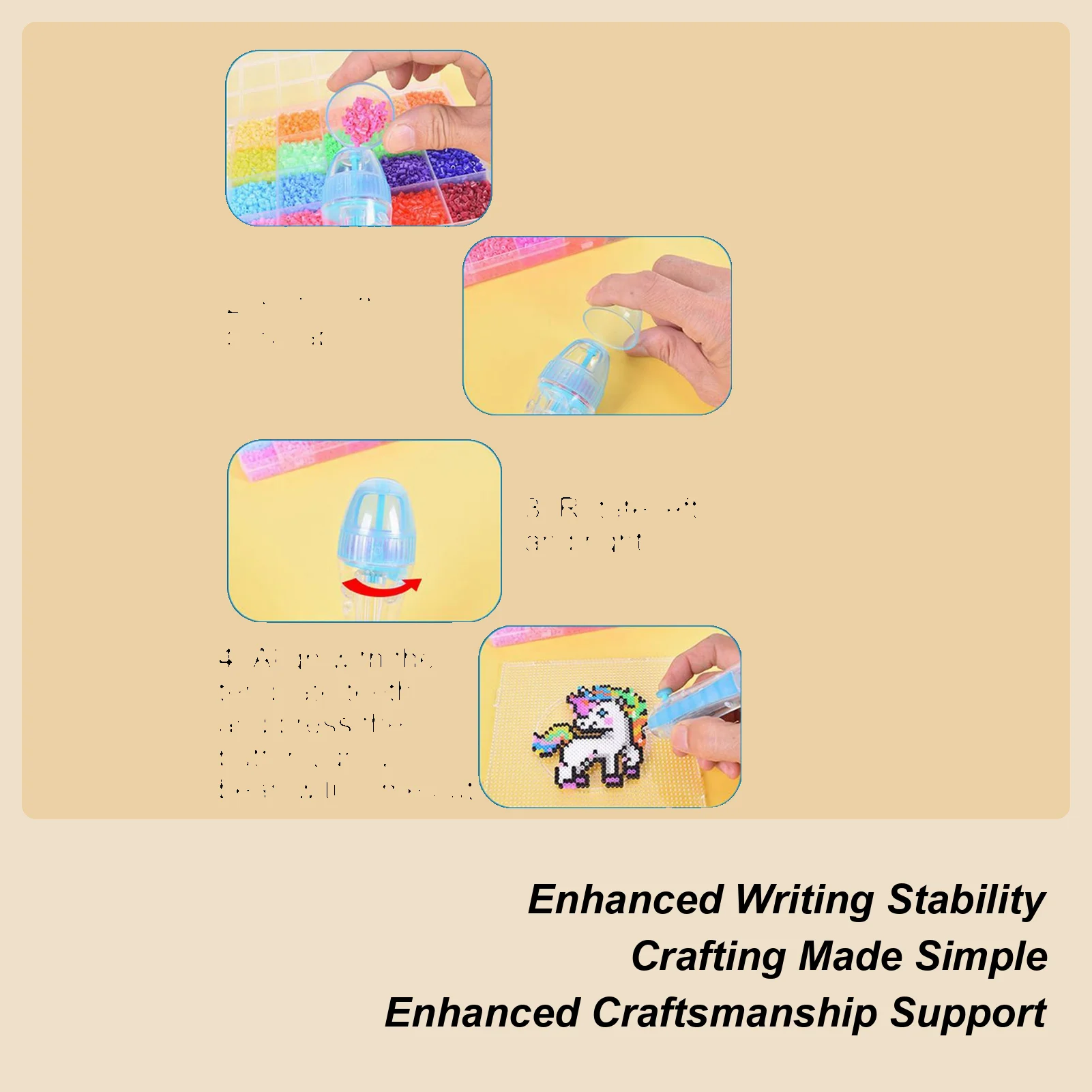 Caneta frisada imprensa automática ferramentas de jóias aperto ergonômico canetas dispensador para contas para crianças arte natal pulseiras meninas