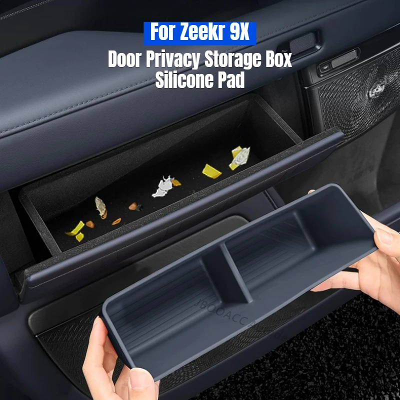 

Car Door Side Privacy Storage Box Silicone Pad for Geely ZEEKR 9X 2025 2026 Door Slot Dustproof Pocket Organizer Case Protection