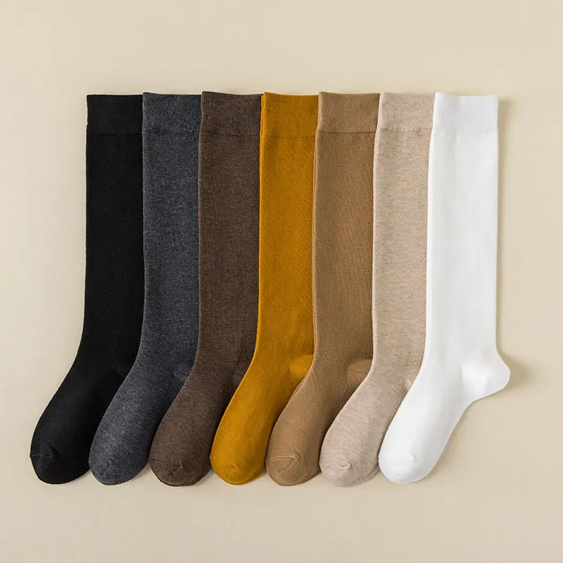 

1/7 пар весенне-осенних модных новых носков для похудения, женские носки до середины икры, повседневные универсальные женские длинные носки