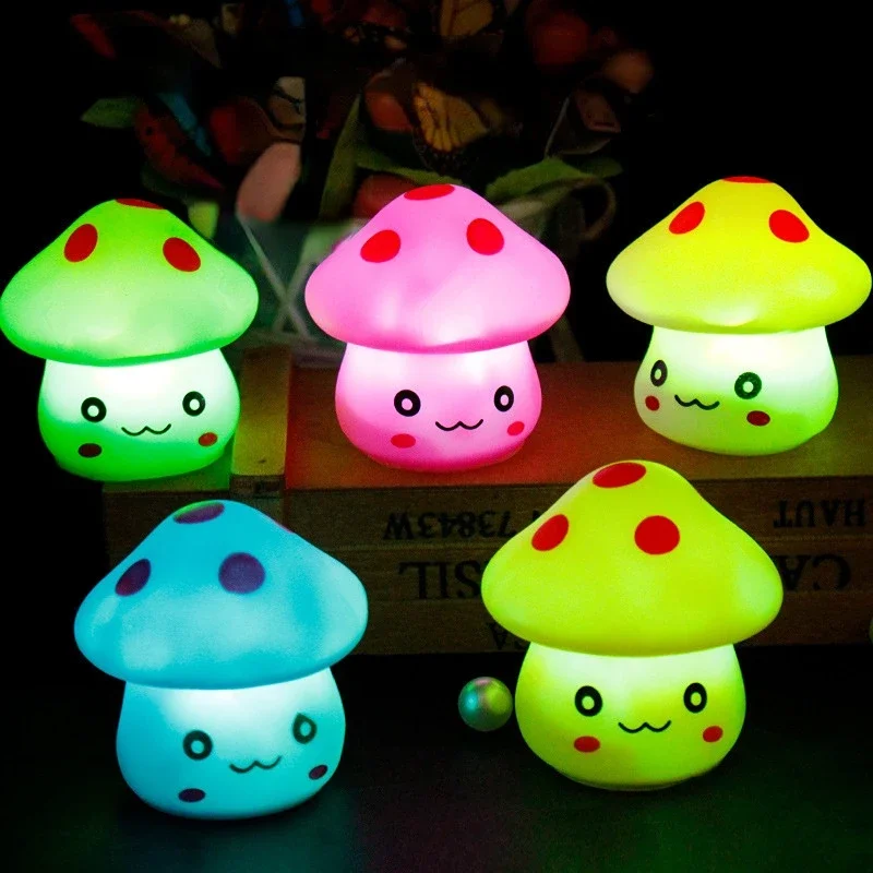 Veilleuses LED mignonnes en forme de pièce plus lente, 7 couleurs, lampe de lecture de chevet, décoration d'intérieur pour chambre d'enfant, lumière à pile bouton, cadeau