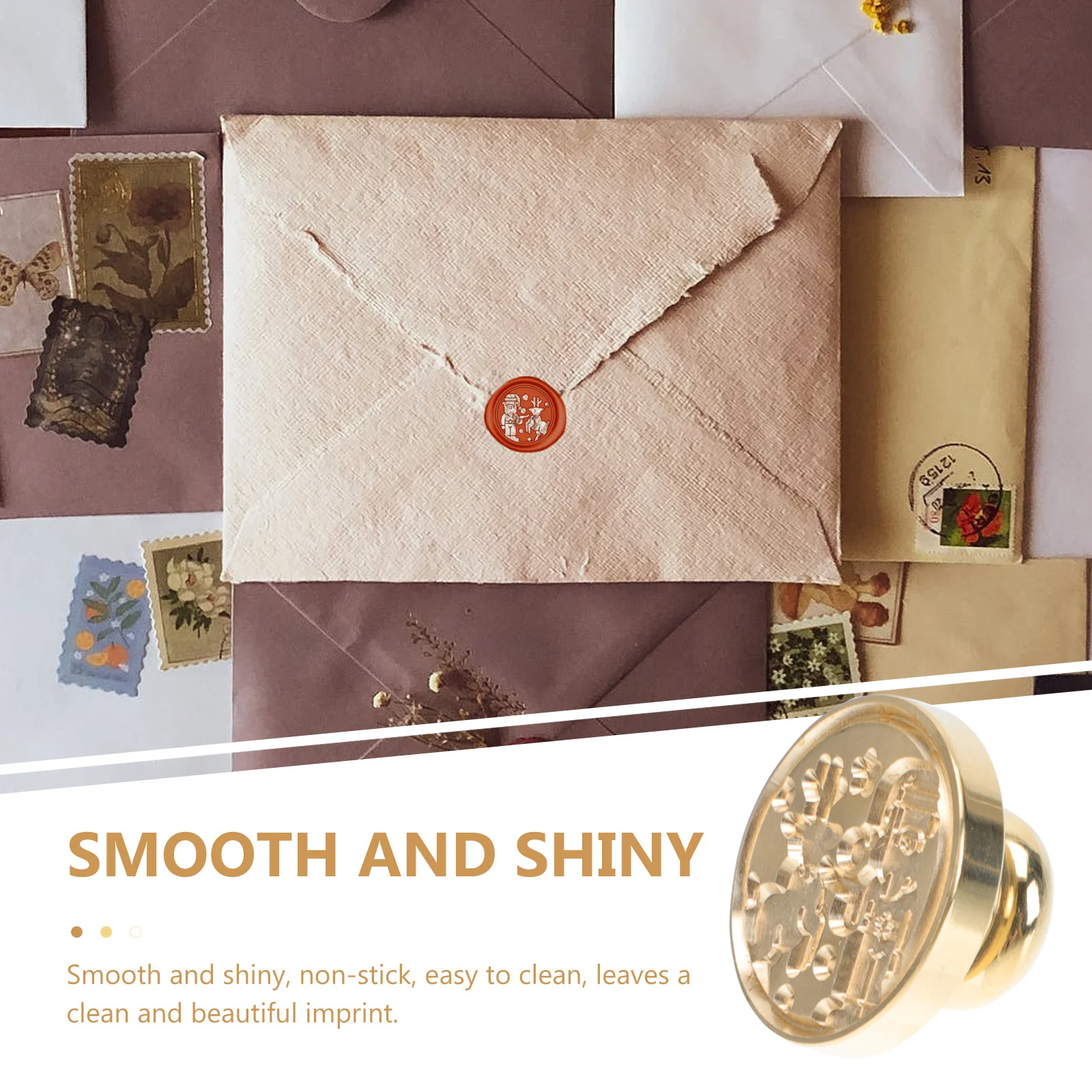 

1pc Fire Head Xmas Envelope Seal Replacement Durable Non-Stick Smooth Shiny Easy Clean Diy Crafts Gift For Family