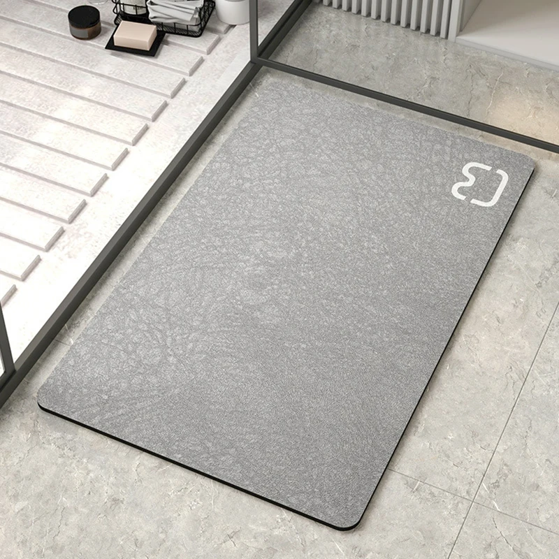 Pure Colour Simple Diatomaceous Earth Bathroom Mat Bathroom Doorway Non-slip Foot Mat Quick-drying Bathroom Carpet 