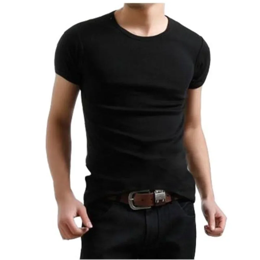 Summer Original Men's Shirts Plus Size 5XL Smooth Comfortable Stretch Round Collar T-Shirt for Gym  Daily Wear Casual Gym Tshirt