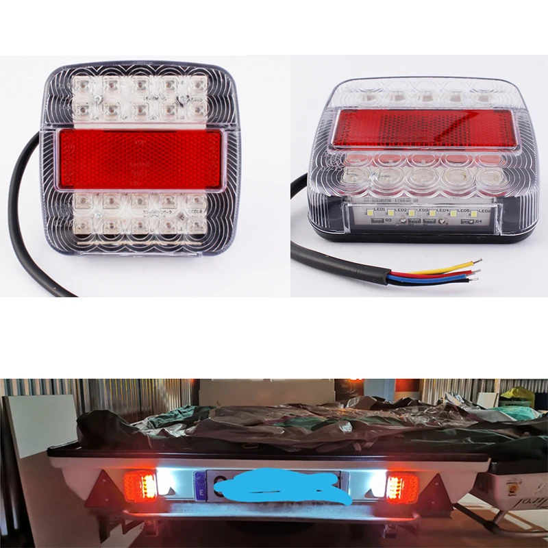 2pcs Waterproof 12V Trailer Tail Light Function Brake Indicator Light 26 LED For Truck Boat UTE UTV ATV Caravan Car Lighting