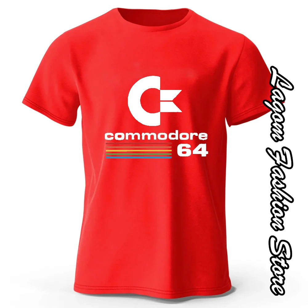 Summer Men Commodore 64 Print T-Shirt Fashion Cotton Tops Tees Male C64 SID Amiga Retro Short Sleeve Clothing Casual Streetwear