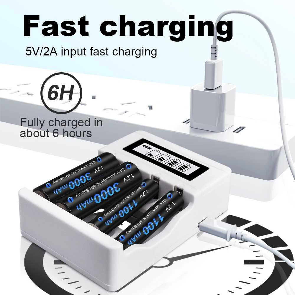 4-16Pcs 1.2V NI-MH AAA Rechargeable Battery 1100mAh aaa 3A NI MH Batteries for flashlight toys Camera Clock Remote Control