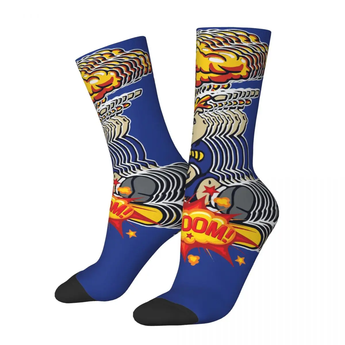 Funny Crazy compression Retro Ka Bomb Sock for Men Hip Hop Vintage Garbage Pail Kids Cartoon Film Pattern Printed Boys Crew Sock