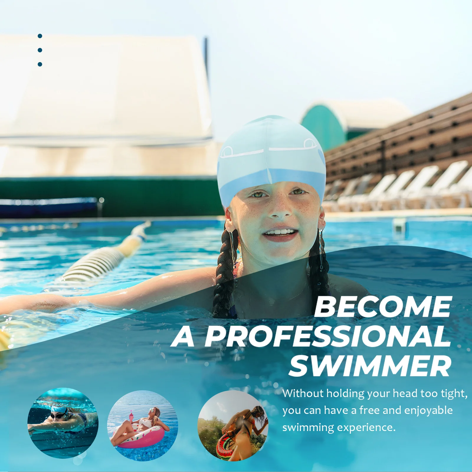 قبعة سباحة من السيليكون الكرتوني من أجل قبعة سباحة مريحة وخفيفة الوزن وقبعة سباحة مقاومة للماء #4