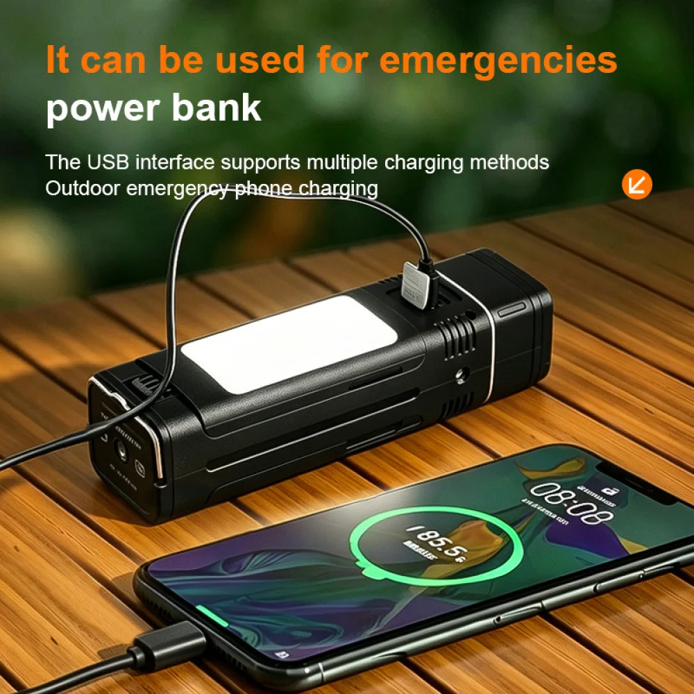 Portable COB Led Work Light Rechargeable Foldable Camping Lantern Emergency Power Bank Outdoor Inspection Workshop Lamp