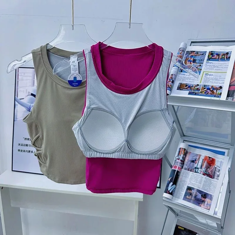

Women's One Piece Cup Yoga Tank Top Summer Exercise Pilates Fitness Clothes New Style Comfortable Breathable Sportswear