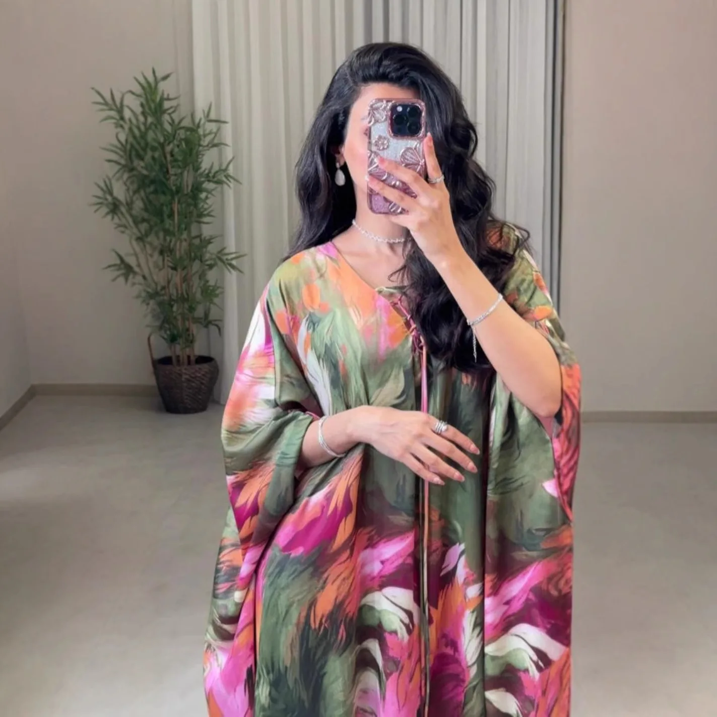 Elegant printed kaftan robe Loose-fitting evening gown dresses for special occasions large sizes modern gala Birthday party