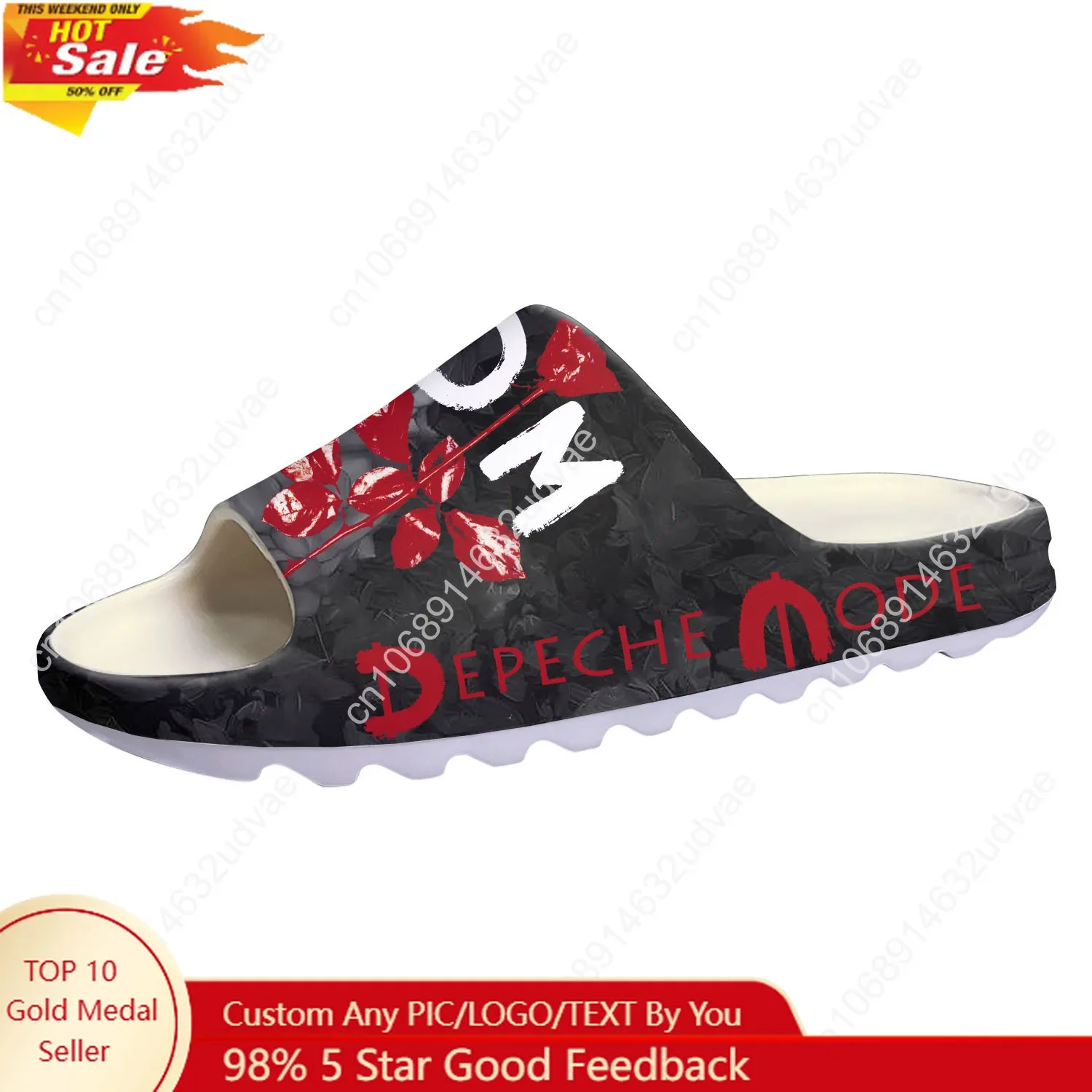 

Depeche Mode Soft Sole Sllipers Mens Womens Teenager Home Sandals Step on Customize Bathroom Beach Slides Shoes