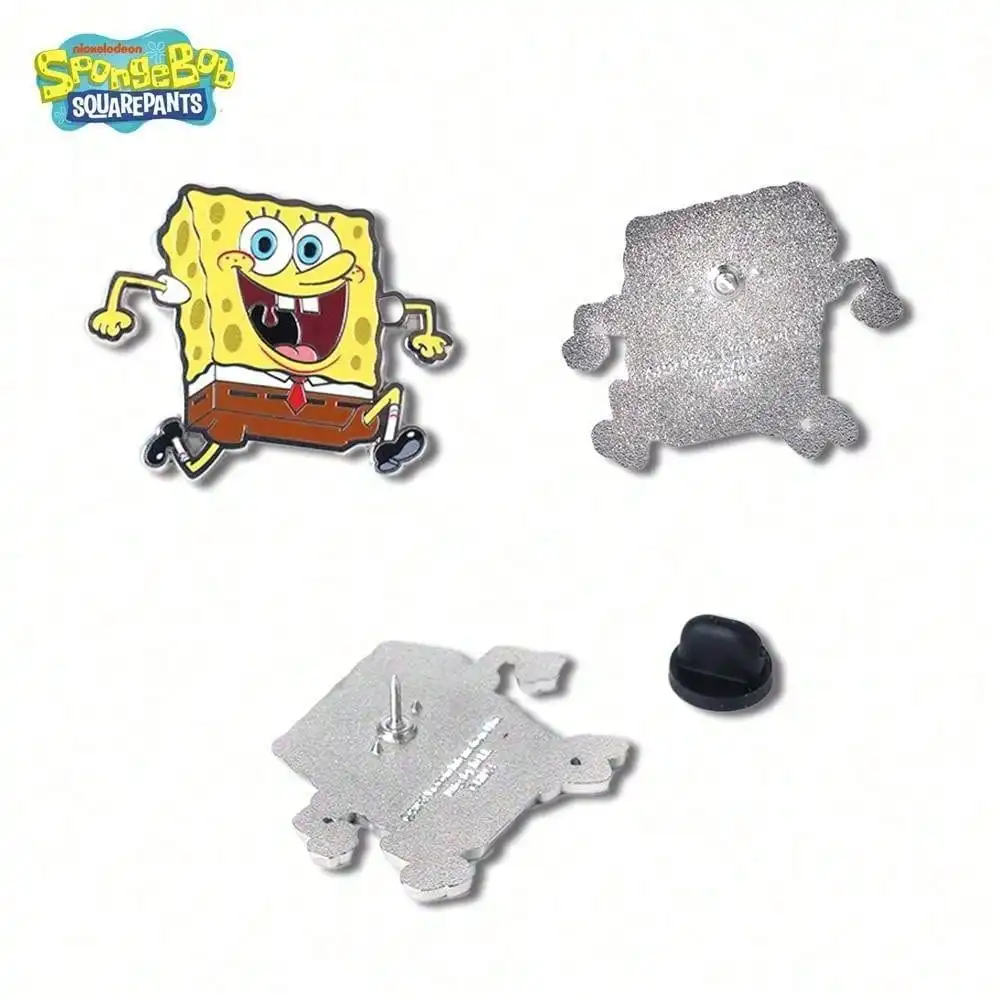 1PC Spongebob Officially Licensed Collectible Pins Alloy Enamel Pin Novelty Jewelry Anti Rust Metal Brooch Anime Backpack Pin