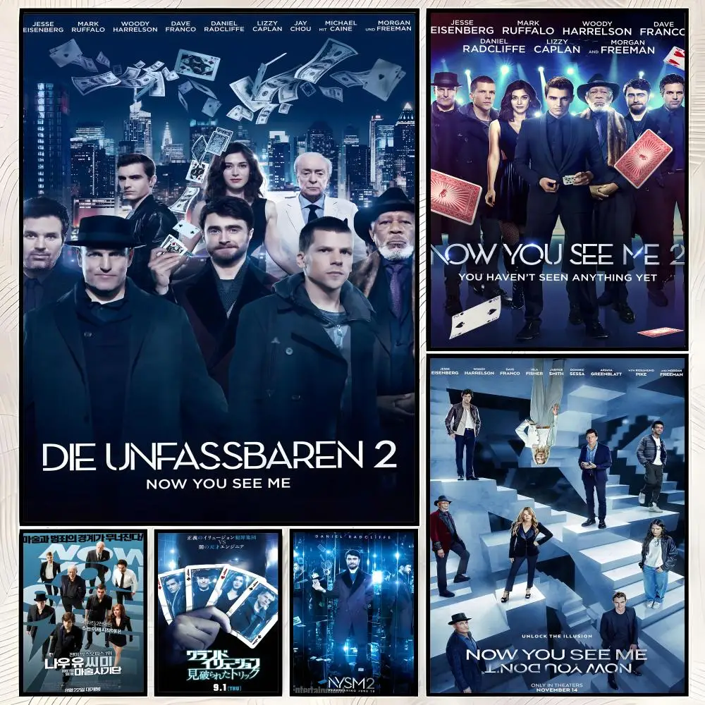 Movie N-Now You See Me Poster Self-Stick HD PVC Wall Art Poster, Waterproof Decor for Bedroom, Living Room and Home