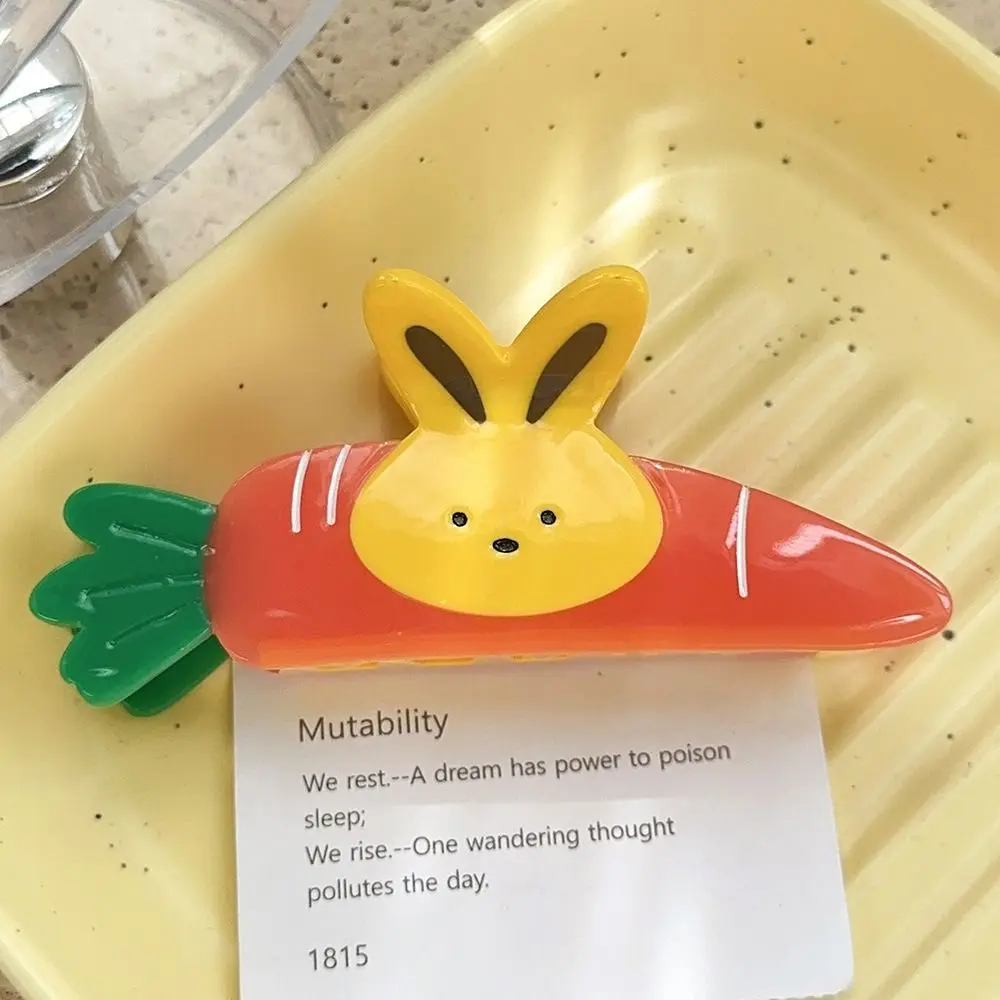

Summer Korean Style Vegetable Hair Clip Sweet Rabbit Small Shark Clip Cute Carrot Acetic Acid Claw Clip Women