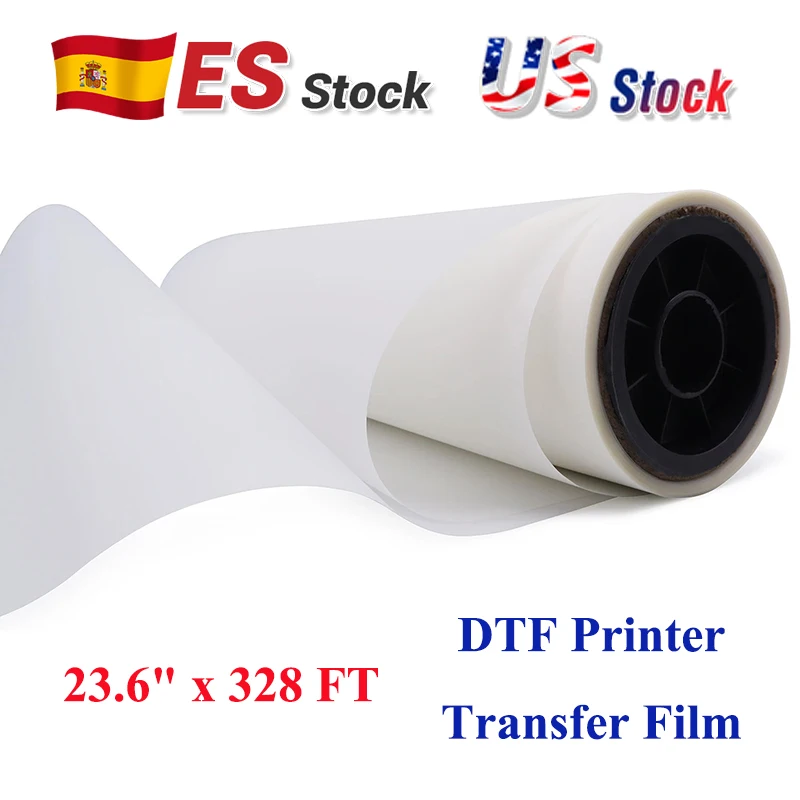 CALCA 60cmx100m DTF PET Transfer Film Premium Roll For T-shirt Direct to Film Hybrid Hot Peel Matte For R1390 L1800 DTF Printer