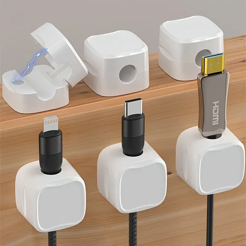 12 Piece Cable Management Bracket Set, Suitable for Home Offices, Adjustable Adhesive Cable Organizer, Suitable for Bedside Table