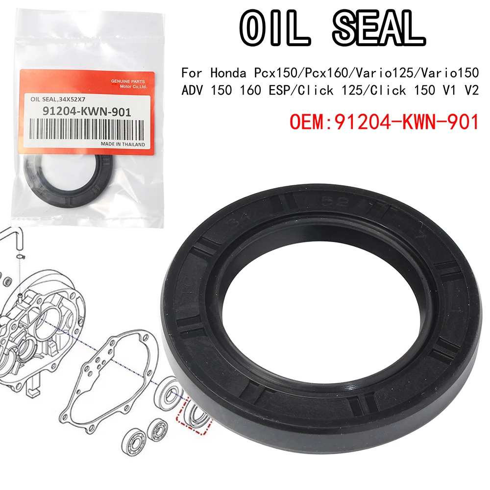 

Original Roda Belakan OIL SEAL For Honda 34x52x7 Pcx150 160/Vario125 150 FI/ADV150 160 ESP/Click 125 150/V1 V2 OEM 91204-KWN-901