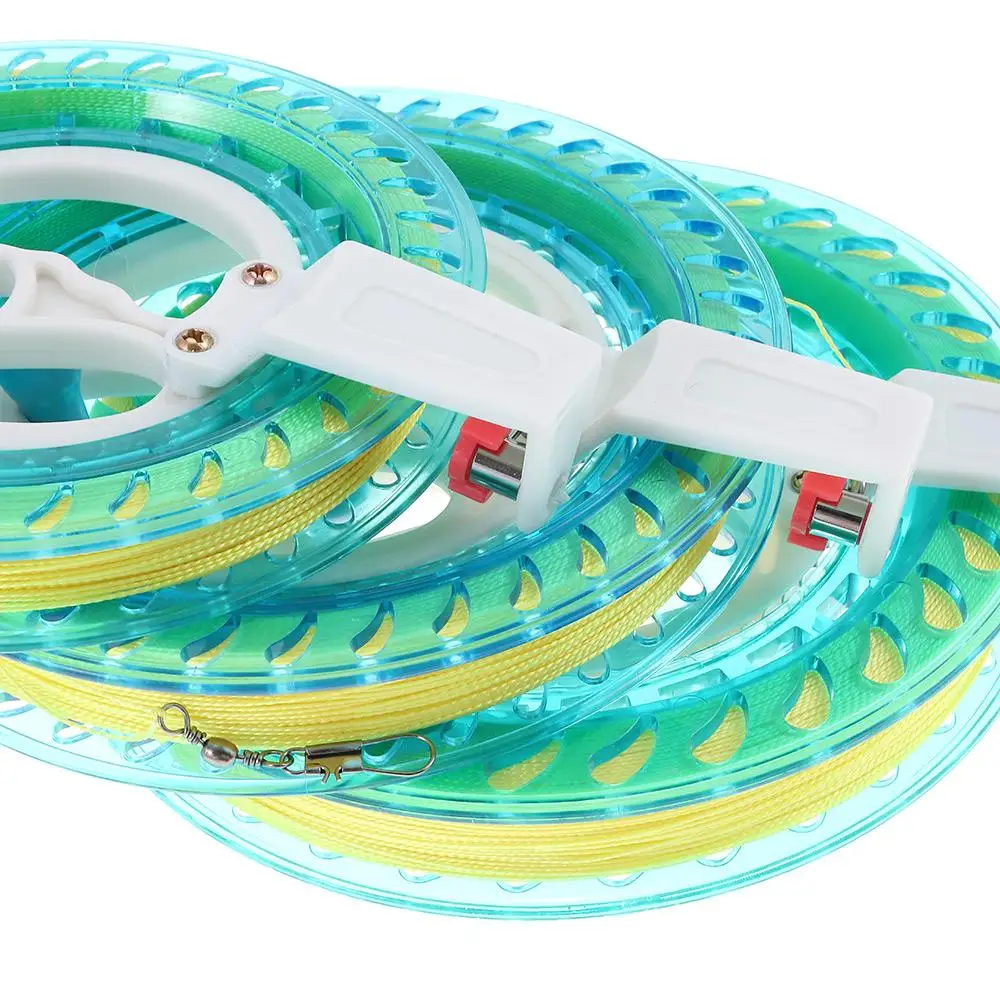 Línea de cuerda trenzada creativa para cometas, herramienta con mango, enrollador, rueda de fuego, carrete de cometa voladora