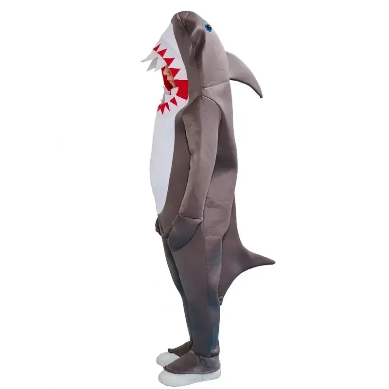 Children Cute Shark Hooded Jumpsuits Boys Girls Halloween Animals Cosplay Costume Carnival Easter Purim Fancy Dress