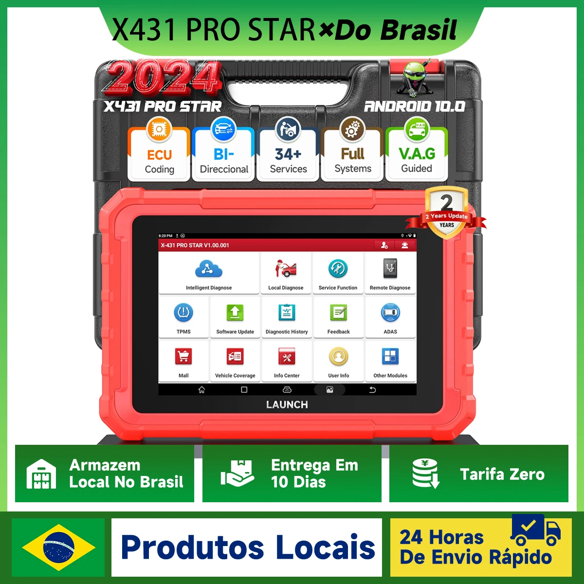 

Двунаправленный сканер OBD2, все системы, ПРОГРАММИРОВАНИЕ КЛЮЧЕЙ, TPMS IMMO, кодирование ЭБУ, 30 + диагностический инструмент сброса, LAUNCH X431 PRO Star