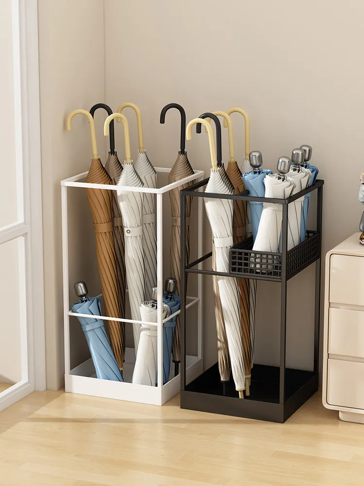 Simple Iron Art Anti-rust Umbrella Storage Rack Office Commercial Corridor Umbrella Bucket Water Collection Rack Rain Gear