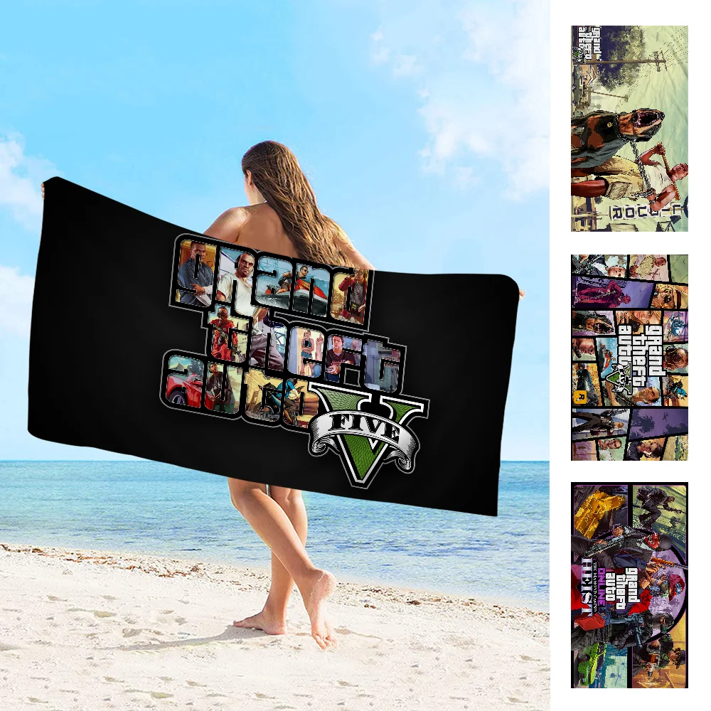 3D GTA Grand Theft Auto Games Towel Microfiber Beach Towel Absorbent Quick dry Soft Yoga Swimming Resort Mountain Climbing Towel