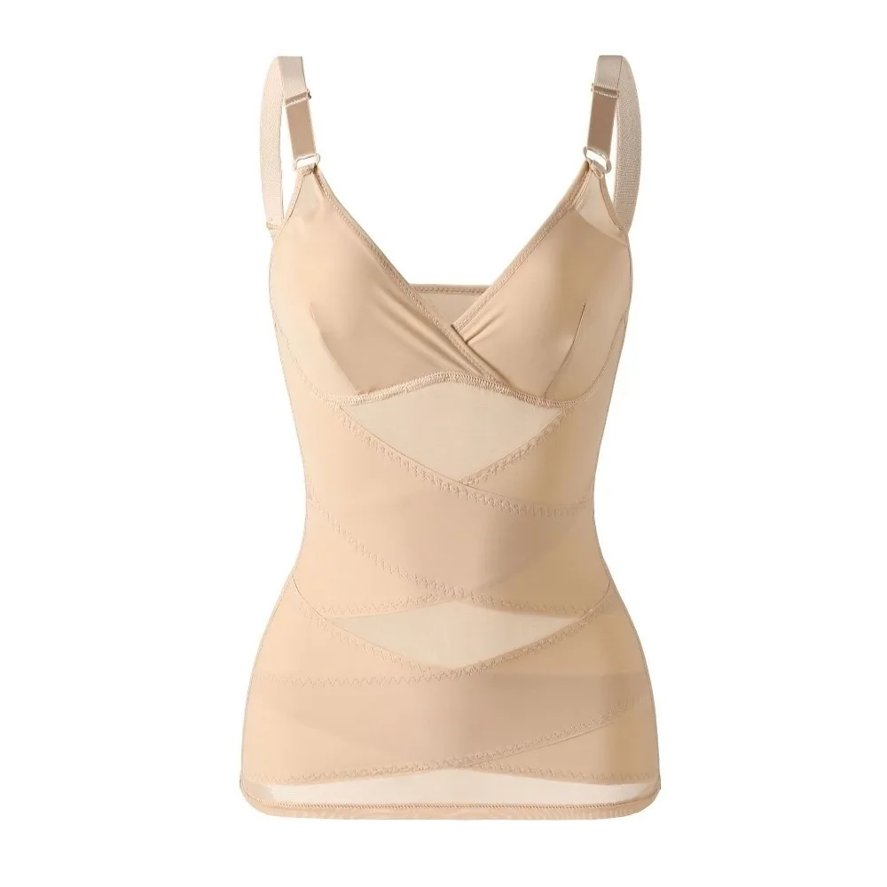 

Cross Belt Camisole Body Shaper Tummy Control Belly Contracting Slimming Shapewear Waist Trainer Deep V Women Seamless Underwear