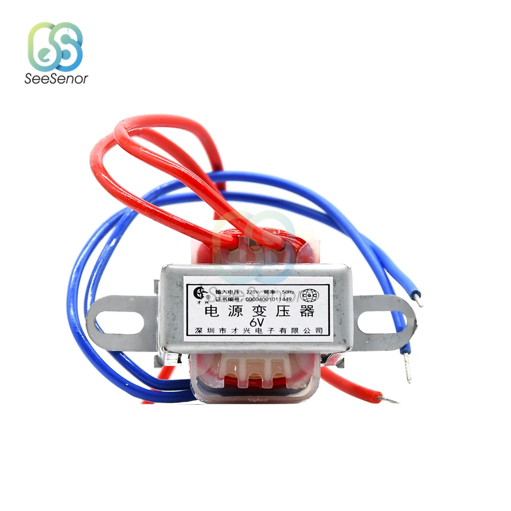 AC 220 a AC 6V 9V 12V Tensione di uscita 1W EI Nucleo in rame 50Hz ~ 60Hz Trasformatore di alimentazione in rame a 2 linee a tensione singola
