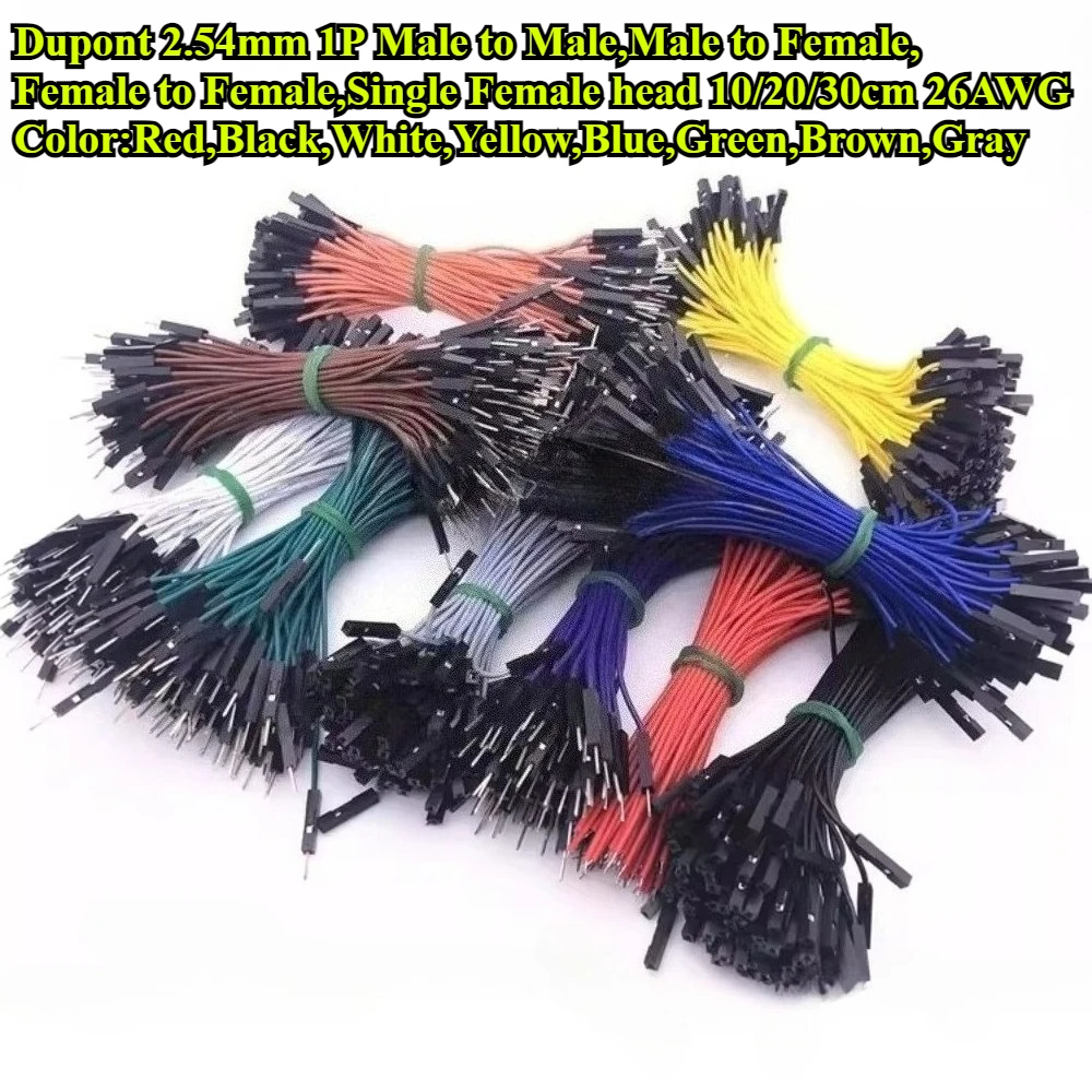 

30Pcs 10-30cm 2.54mm Color Optional DIY Electronic Kit Breadboard Dupont Cable 26AWG for Arduino Male Female Dupont Jumper Wire