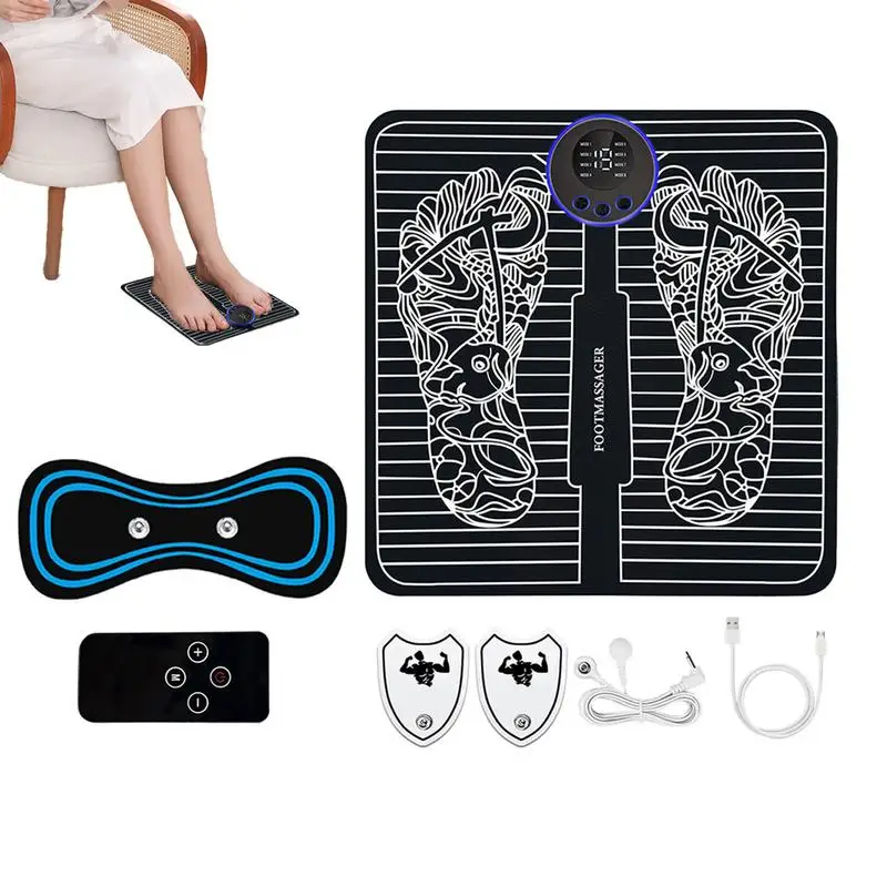 

Foot Massager Pad Feet Massager Pad Foot Stimulator Rechargeable Massage Mat Adjustable Feet Massage Machine EMS Massager For