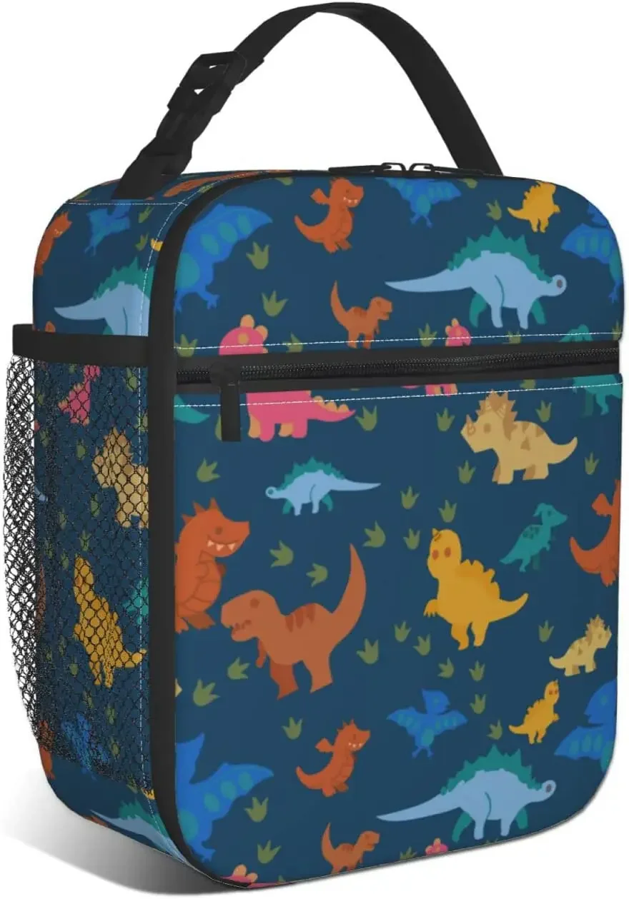 Cartoon Dinosaur Lunch Box Kids Boys Girls Insulated Cooler Thermal Cute Lunch Bag Tote for School